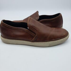 Frye Shoes Mens Size 9.5 Leather Slip On Loafers Shearling Lined Casual Comfort